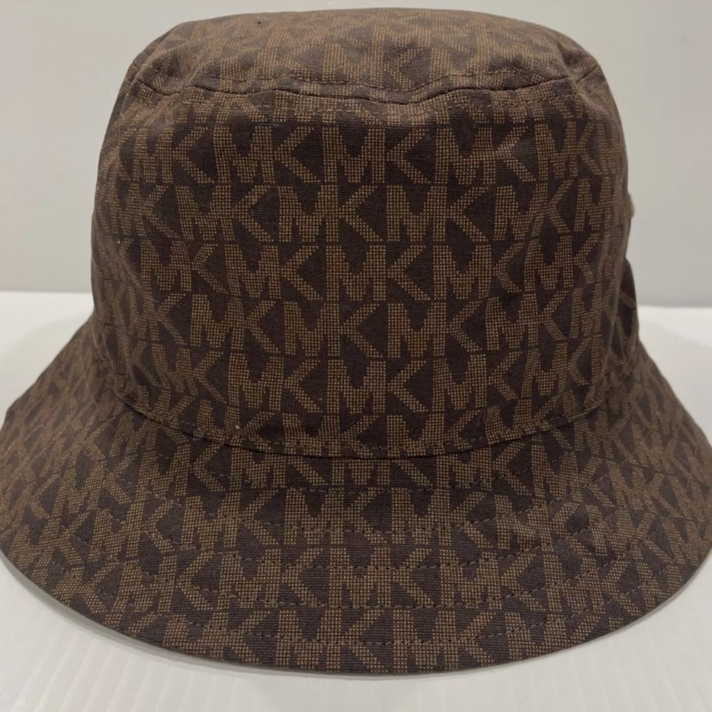 NEW MICHAEL KORS BUCKET HAT BROWN color W/MK LOGO SIZE M/L- Brown - Picture 1 of 3